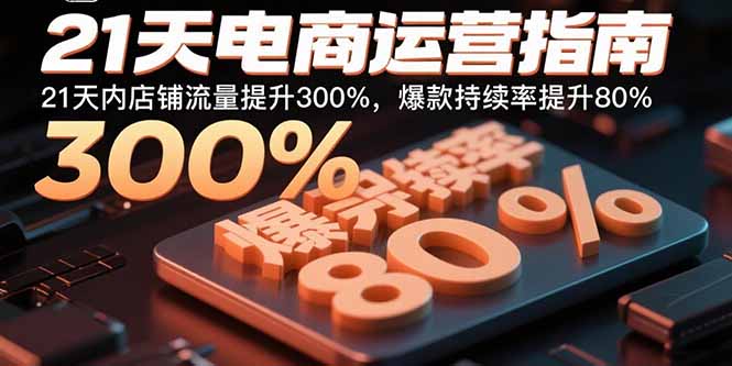 21天电商攻略 流量翻三倍 爆款稳增80%秘诀-九零创业网