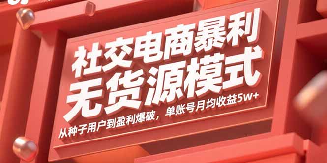 社交电商无货源 单账号月入5万+ 盈利爆破秘诀-九零创业网