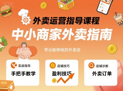 外卖盈利秘籍 手把手打造高收益外卖店-九零创业网