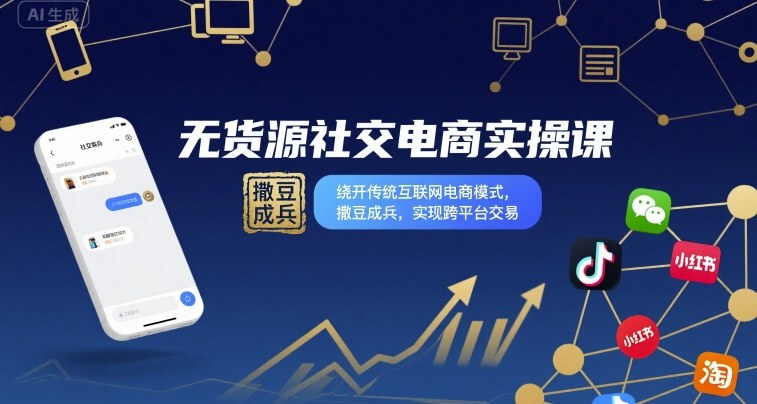 无货源社交电商新法 跨平台交易 轻松撒豆成兵-九零创业网