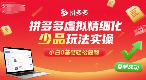 拼多多少品精细化运营 小白轻松上手复制成功