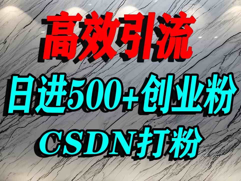 CSDN创业粉攻略 日吸500+精准流量秘籍-九零创业网