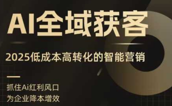 AI全域获客实训营 2025高效精准营销 低成本高转化-九零创业网