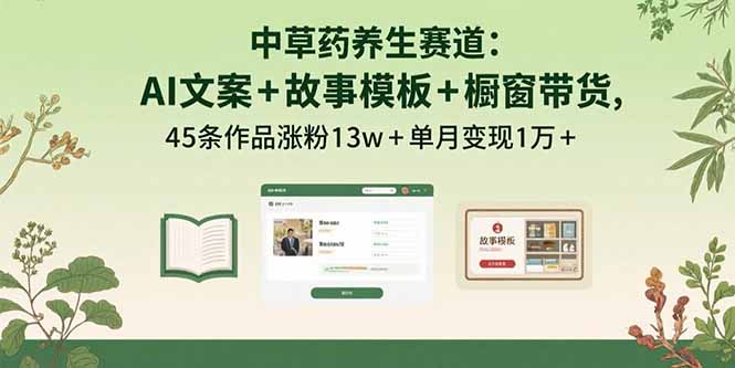 AI赋能中草药 养生秘籍带货热 月增粉10万 月入过万秘籍-九零创业网