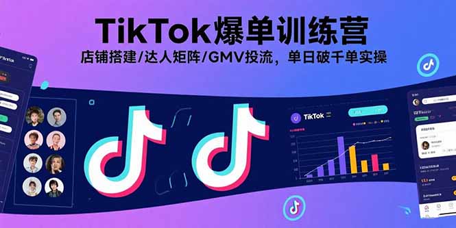 TikTok爆单训练营 单日千单 店铺搭建达人矩阵攻略-九零创业网