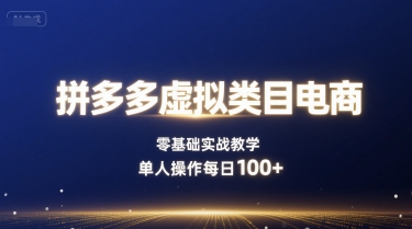 拼多多虚拟电商零基础入门 日赚百单实战教程-九零创业网