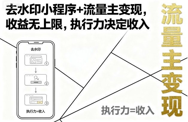 去水印+流量主 收益无限 执行力铸就财富