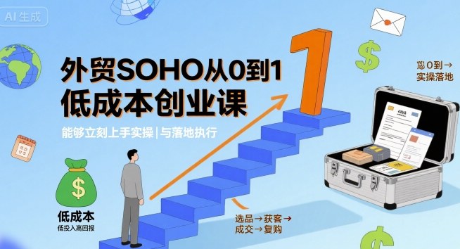 外贸SOHO创业实战课 零成本起步 快速落地实操-九零创业网