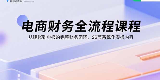 电商财务闭环全攻略 26节实操建账申报课-九零创业网