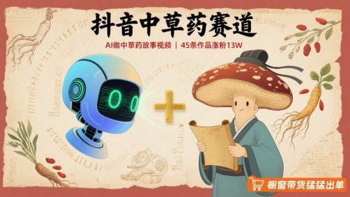 AI绘中草药传奇 抖音涨粉13万 带货热销奇迹-九零创业网