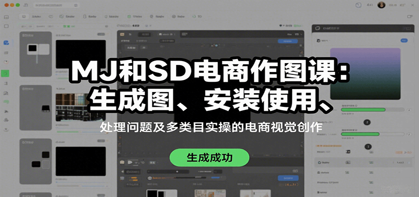 电商视觉创作 MJ&SD课程 图解实操 轻松掌握视觉营销-九零创业网