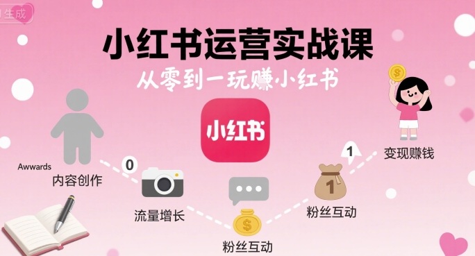 从零开始 小红书运营实战 玩转赚钱之道-九零创业网