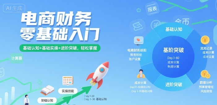 电商财务入门全攻略 基础认知+实操进阶 轻松精通