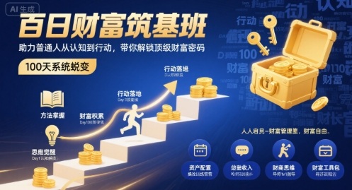 百日财富筑基 解锁行动密码 普通人财富逆袭之旅-九零创业网