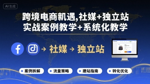社媒+独立站跨境电商 实战案例+系统化教学 新机遇解锁-九零创业网