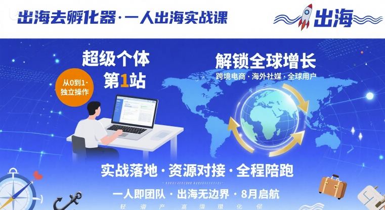 全球增长启航站 超级个体出海孵化实战课-九零创业网