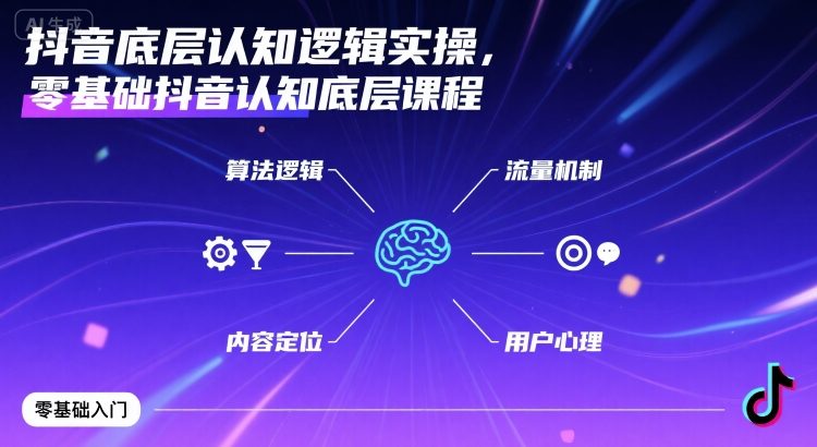 抖音底层逻辑揭秘 零基础速成课程-九零创业网