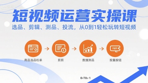 短视频运营全攻略 从选品到投流 轻松入门短视频-九零创业网