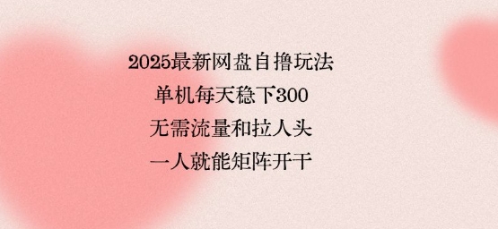 2025独家网盘自撸攻略 单机日赚3图 零流量拉人 独享矩阵秘籍-九零创业网