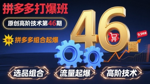 拼多多组合起爆 第46期技术揭秘 实战攻略大放送-九零创业网