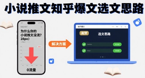 揭秘小说推文流量低 知乎爆文选文新策略-九零创业网