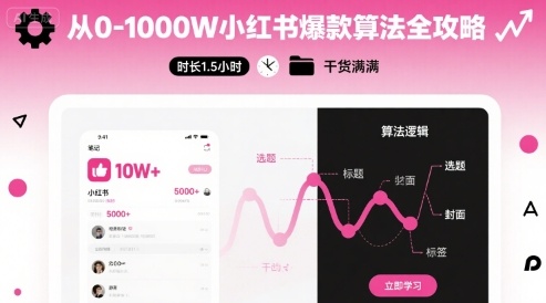 小红书爆款算法揭秘 0 1000W流量全攻略精华速成-九零创业网