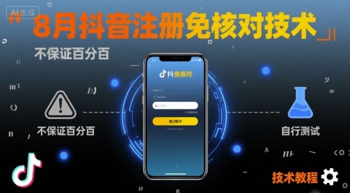 8月抖音免核对注册新体验 自测成功率提升-九零创业网