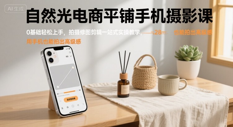 手机摄影轻松入门 自然光修图剪辑 拍出高级感教程