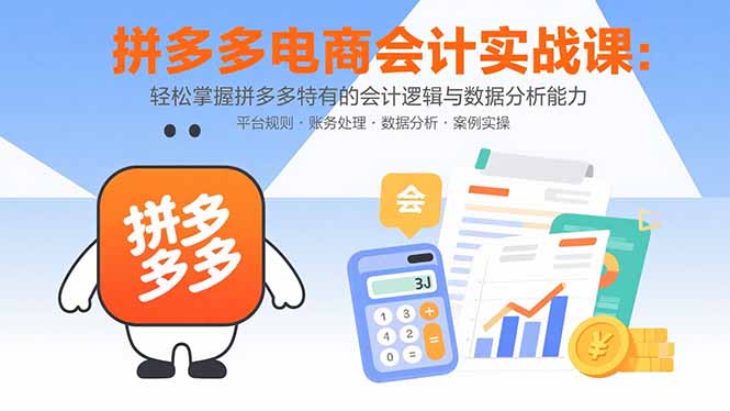 拼多多电商会计速成 解锁特有逻辑 数据分析无忧