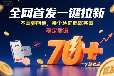 全网首发无回传拉新 一码收益70+-九零创业网