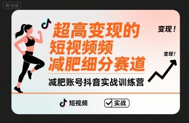抖音减肥变现速成营 短视频减肥账号打造秘籍-九零创业网