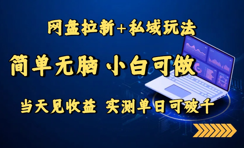 网盘拉新私域轻松赚 小白操作日入千-九零创业网