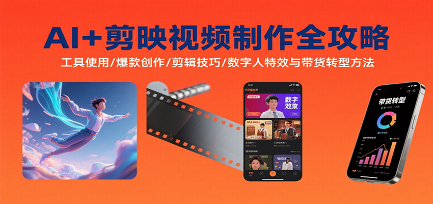 AI赋能剪映 视频制作全攻略 爆款秘诀大公开-九零创业网