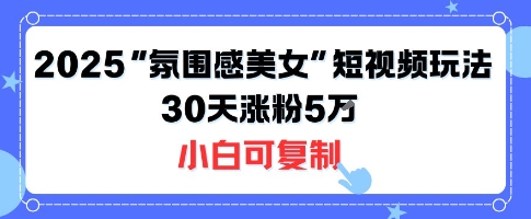 2025氛围感美女短视频 不露脸也能爆火 30天轻松涨粉5万