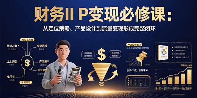 财务IP变现全攻略 定位 设计 流量变现一步到位-九零创业网