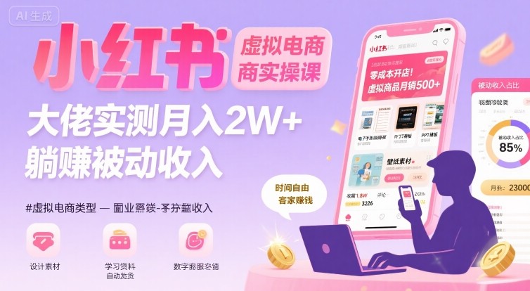小红书电商大佬揭秘 月入2W+ 轻松实现被动收入-九零创业网