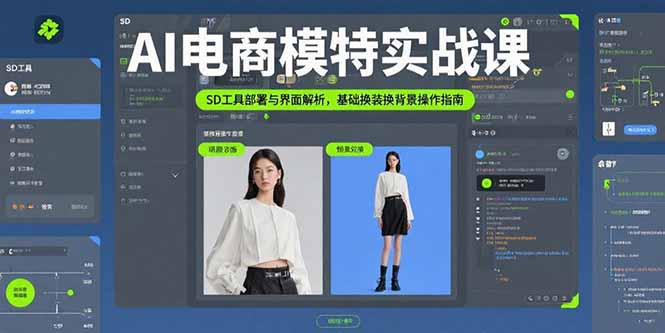 AI电商模特实战课 SD工具部署与界面解析 换装换背景攻略速成