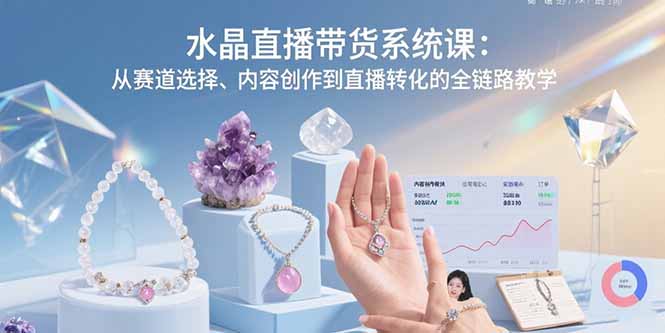 水晶直播带货全链路教学 选品到转化秘诀-九零创业网