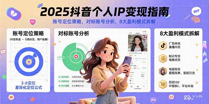 2025抖音IP变现攻略 定位策略+对标分析+盈利模式解析-九零创业网