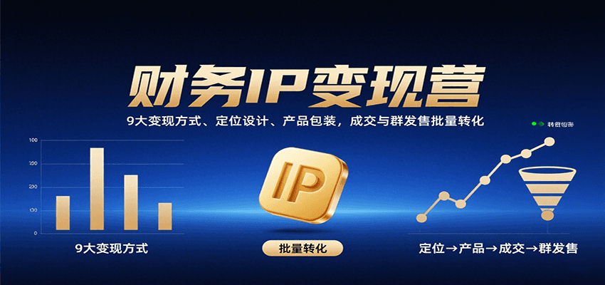 财务IP变现攻略 9招变现 定位包装 成交群售转化秘籍-九零创业网