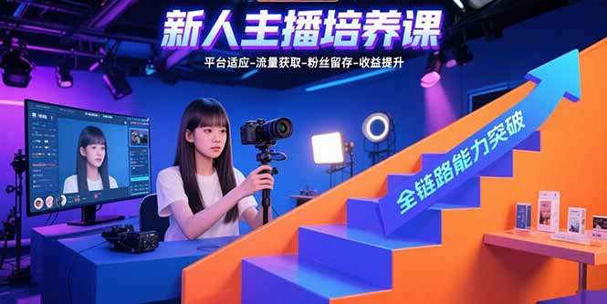 新人主播全链路突破 平台适应 流量吸粉 收益飞跃
