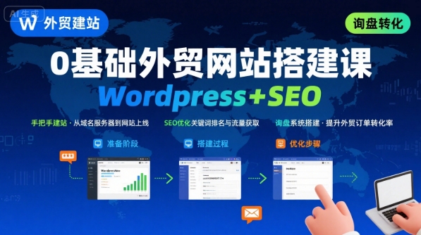 WordPress外贸SEO建站全攻略 从零开始 询盘源源不断-九零创业网