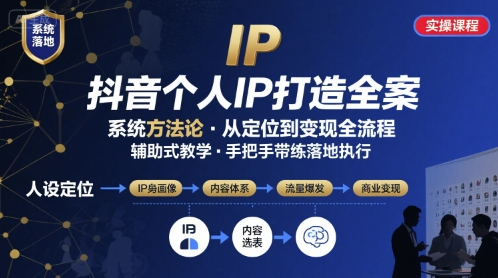 抖音个人IP打造实战课程 实操落地 快速崛起