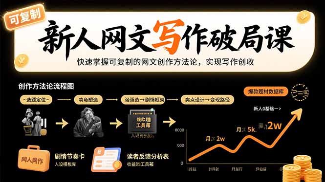 网文写作破局速成法 高效创收新攻略-九零创业网
