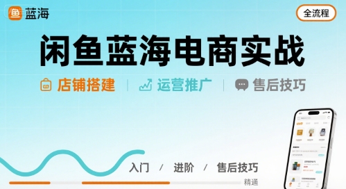 闲鱼蓝海电商全攻略 店铺搭建到售后无忧