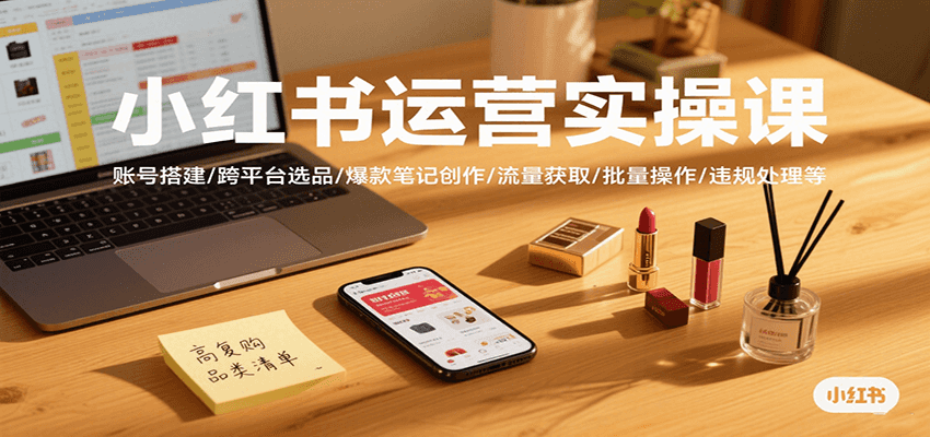 小红书运营全攻略 搭建 选品 爆款笔记 流量技巧-九零创业网