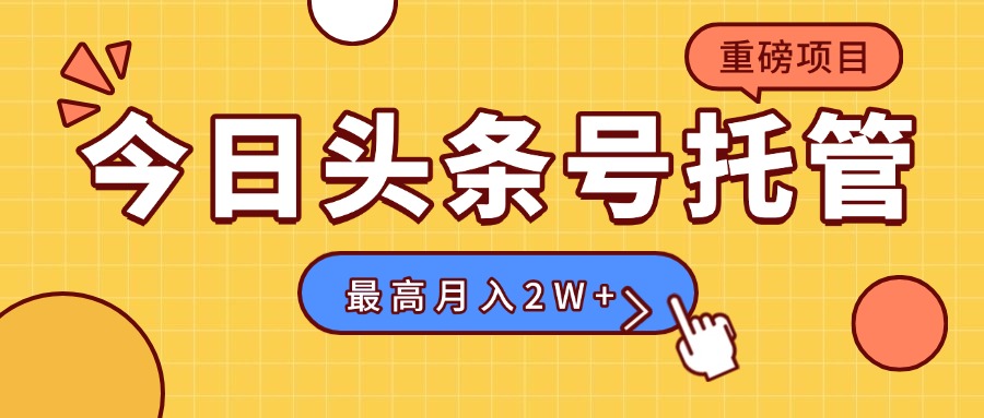 每日自动发布 托管头条号 月入2W+轻松实现-九零创业网