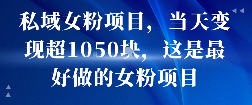 私域女粉项目 日变现超千 轻松放大盈利新攻略