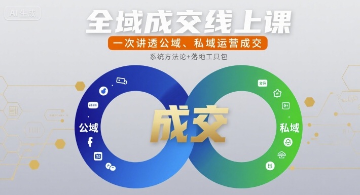 全域成交线上课 揭秘公私域运营成交之道