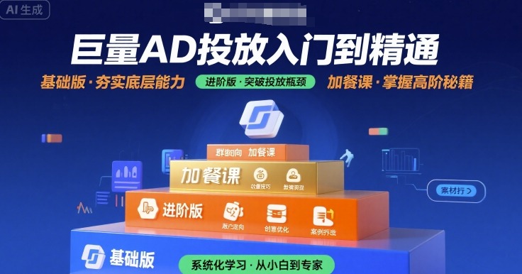巨量AD投资从入门到精通 基础+进阶+加餐课全攻略-九零创业网